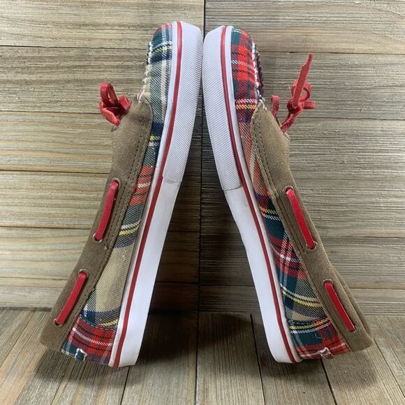 Vans Abby Slip On Loafer Flats Plaid Brown Boat Shoes Women’s Size 7 Sneakers - Picture 6 of 8